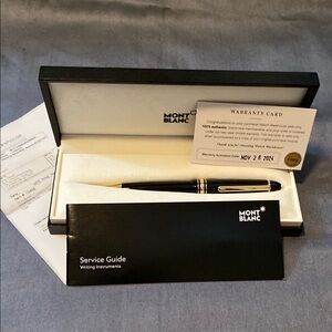 Montblanc Black and Gold Pen. Leblanc style serial #10456 NWT